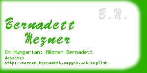 bernadett mezner business card